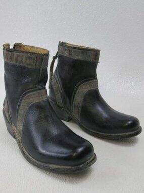 Bed Stu Zippered Leather Booties Boots Shoes Women's Dress Footwear Sz 6.5
